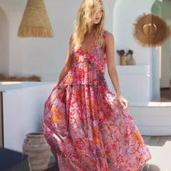 Elegant Chiffon Printing Slip Dress