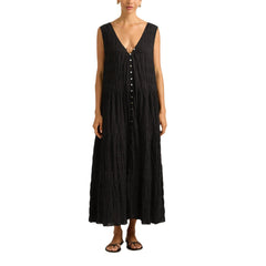 Solid-color Loose Sleeveless Chiffon Dress For Women
