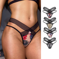 Female Leopard Print Lace Ultra-thin Thongs