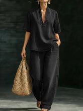 Casual Retro Denim Pants Set