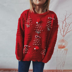 Handmade Pearl Christmas Theme Sweater