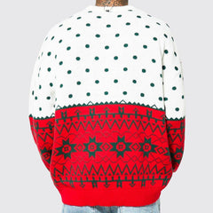Men's Knitted Jacquard Loose Round Neck Pullover Sweater For And And Christmas