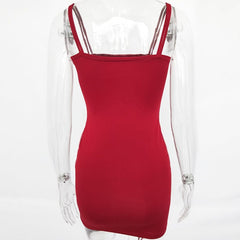Articat Spaghetti Strap Backless Dress Strapless Bodycon Bandage Party Dresses Vestidos Club Mini Dress
