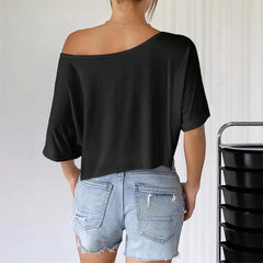 Elegant Off-shoulder Neckline T-shirt Top