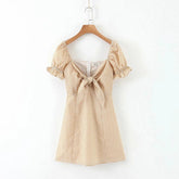 Vintage bow plaid dress