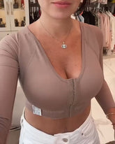 Shaper Tops for Arm Compression Post Surgery Front Closure Bra Tank Top Shapewear