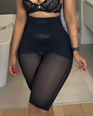 Sheer Mesh Tummy Control Mid- Length Shaper Pants