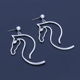 Abstract Horse-Figure and Pearl Earrings