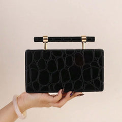 Aerie Pebble Bar Handle Evening Box Clutch