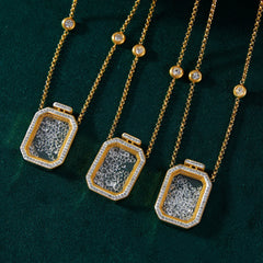 Aurelia Floating Crystal Perfume Bottle Necklace