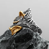 Barking Wolf Head Ring