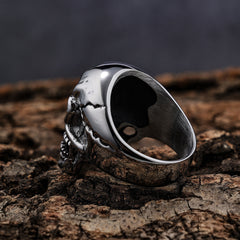 UNISEX Biker Skull-Motif Punk Ring