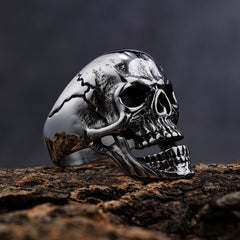 UNISEX Biker Skull-Motif Punk Ring