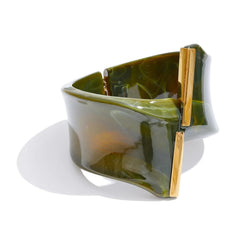 Cara Resin Twist-Fold Statement Bangle