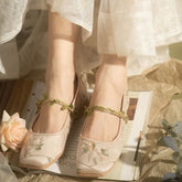 Cecilia Embroidery Tulle Ballet Flats (39/US 7.5) - SALE