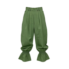 Chiara Ruffle-Hem Cropped Bloomer Pants