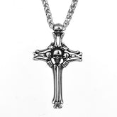 Cross Skeleton Head Bone Necklace
