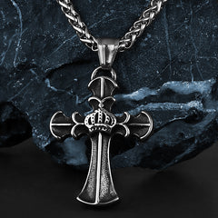Crown Cross-Motif Necklace