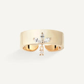 Crystal Leave Zirconia Sterling Silver Band Rings