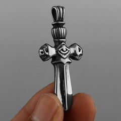 Double Skull Cross Single Eye Necklace