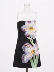 Fatima Floral Appliqué Tube Dress