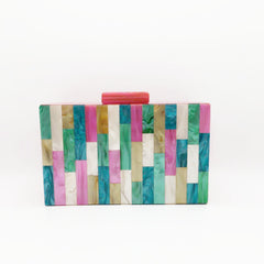 Feria Multi-Color Acrylic Evening Box Clutch