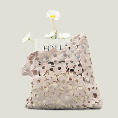 Flower Cut Out Eyelet Hobo Bags