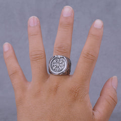 Goth Celtic Compass Rune Ring