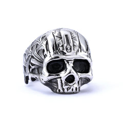 UNISEX Goth Criss-Cross Skull-Motif Ring