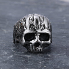 UNISEX Goth Criss-Cross Skull-Motif Ring