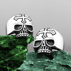 Goth Cross Skull Ring