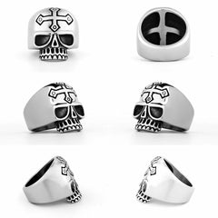 Goth Cross Skull Ring