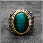 Goth Green Gem Stone Ring