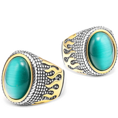 Goth Green Gem Stone Ring