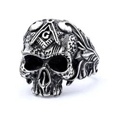 UNISEX Goth Caesar Skull-Motif Ring
