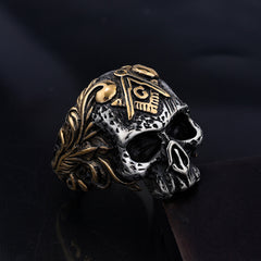 UNISEX Goth Caesar Skull-Motif Ring
