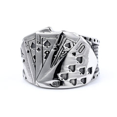 Goth Poker Cards Ring