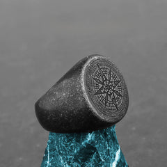 Goth Stone Compass Ring