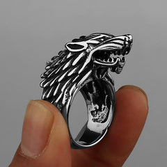 Goth Viking Wolf Ring
