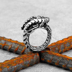 Gothic Steel Dragon Ring