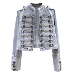 Julane Vintage Military Denim Jacket