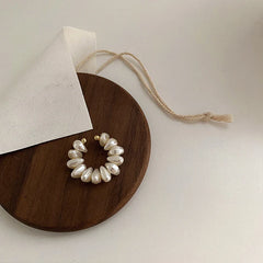 Single Pearl Link Ear Clip Earrings