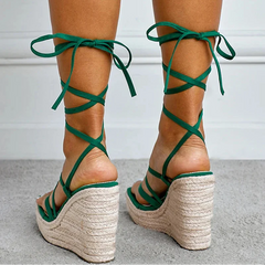 Kelly Gladiator Espadrille Wedge Sandals - 2 Colors