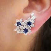 Lorna CZ Crystal Leaves Stud Earrings