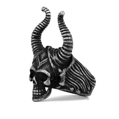 Horned Skeleton-Design Ring