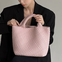 Ibiza Faux Leather Woven Tote - 21 Colors