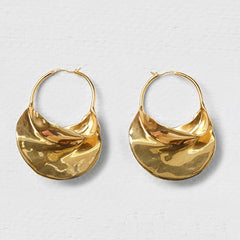 Imani Twist Metal Look Hoop Earrings - 2 Colors