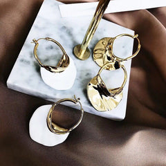Imani Twist Metal Look Hoop Earrings - 2 Colors