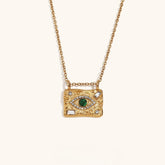 Iris Crystal Eye Pendant Necklace