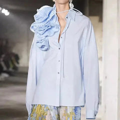 Katla Flower Corsage Shirt Blouse